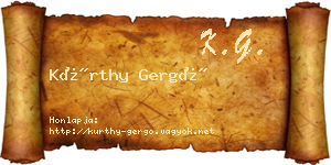 Kürthy Gergő névjegykártya